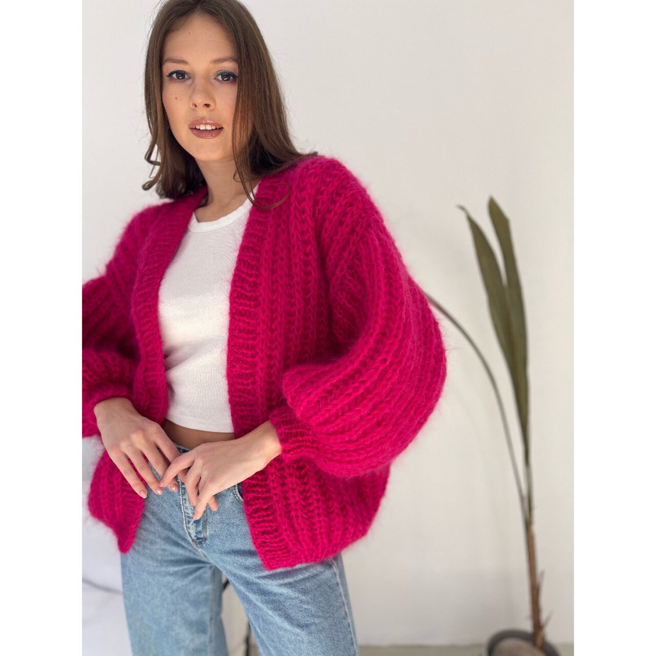 yo BIOTOP Wool mohair hook cardigan