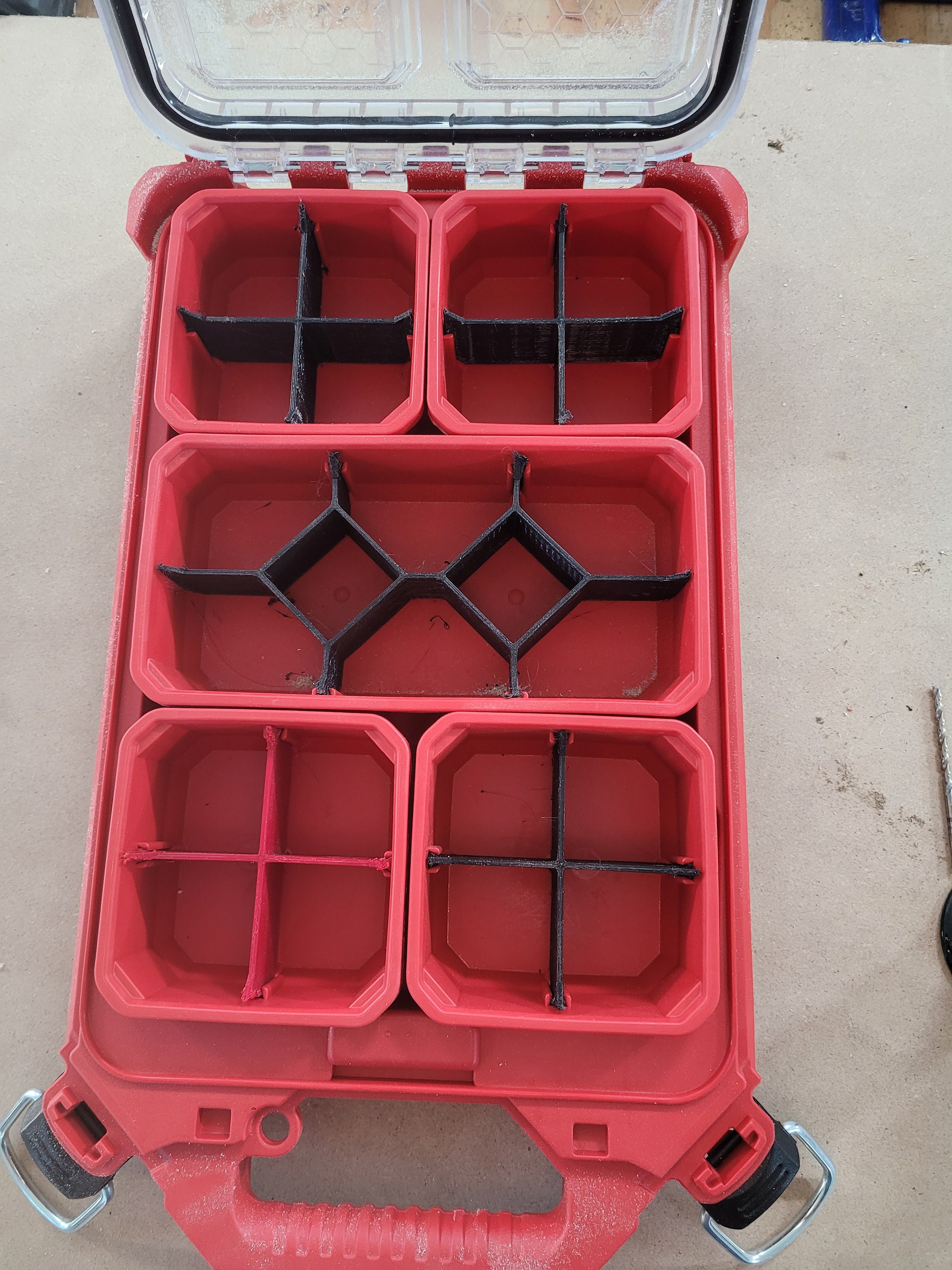 Milwaukee Compact Low Profile Packout Bin Divider 5 Pc Set RED