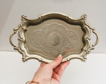 Vintage Silver plated tray, gorgeous antique like design, 1960s, FREE SHIPPING in Europe.