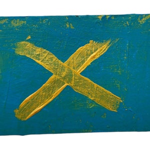 Pittura acrilica originale in miniatura Golden X 85 x 55 mm