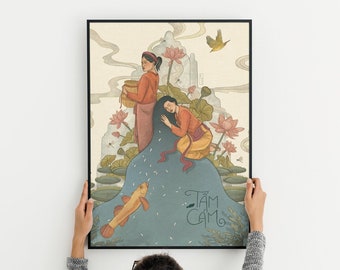 Vietnamese Tam Cam Print | Vietnam Print | Vietnam Art | Vietnam Illustration | Asia Poster Print | Wall Art | Vietnam Fairy Tale | Folklore