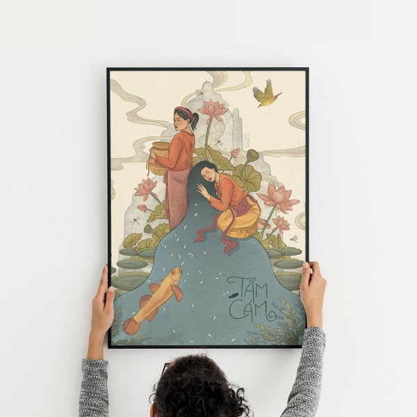 Vietnamese Tam Cam Print | Vietnam Print | Vietnam Art | Vietnam Illustration | Asia Poster Print | Wall Art | Vietnam Fairy Tale | Folklore