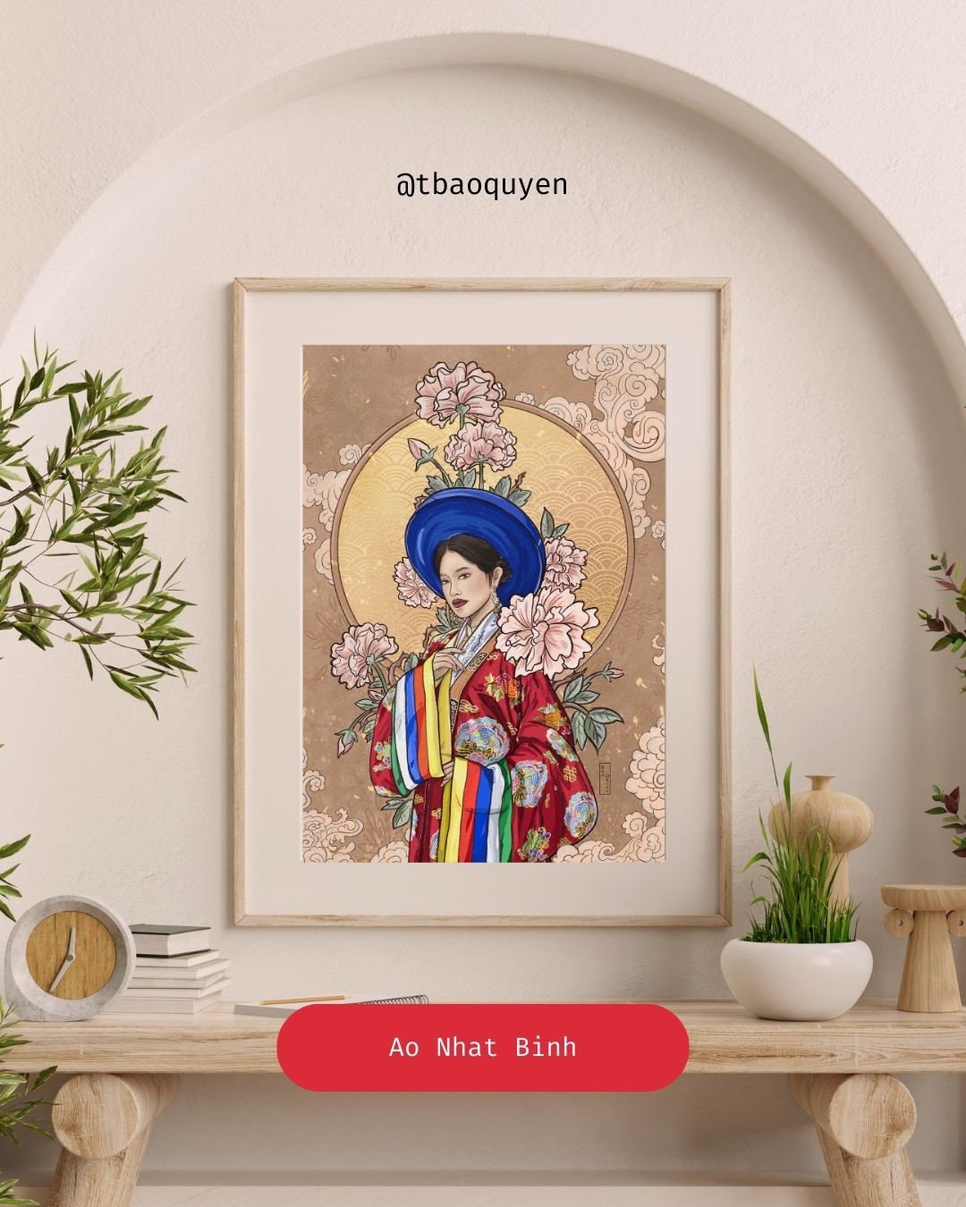 Vietnamese Ao Nhat Binh Print | Vietnam Print | Vietnam Art | Vietnam Illustration | Asia Poster Print | Wall Art