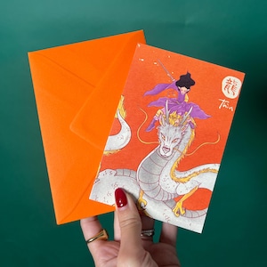 Draakwenskaart met envelop - Vietnamees en Chinees (Aziatisch) sterrenbeeld, jaar van de draak