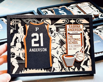 Personalized Jersey Sports Plaque - Basketball Award, Trophy