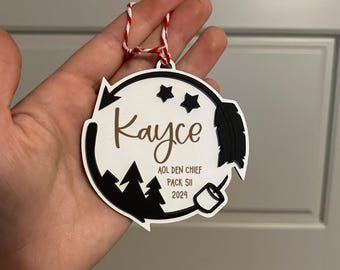 Personalized Troop or Pack Ornament - Camping, outdoor