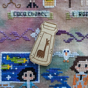 Llama potion Cross Stitch Needle Minder, Wood Magnetic Needle Minder. Hand embroidery, Needle Keeper. Disney inspired. Emperor's New Groove