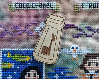 Llama Potion Bottle Wood Magnetic Needle Minder: Cross Stitch Embroidery