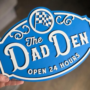 The Dad Den wood sign - The Man Cave - Father&#39;s Day