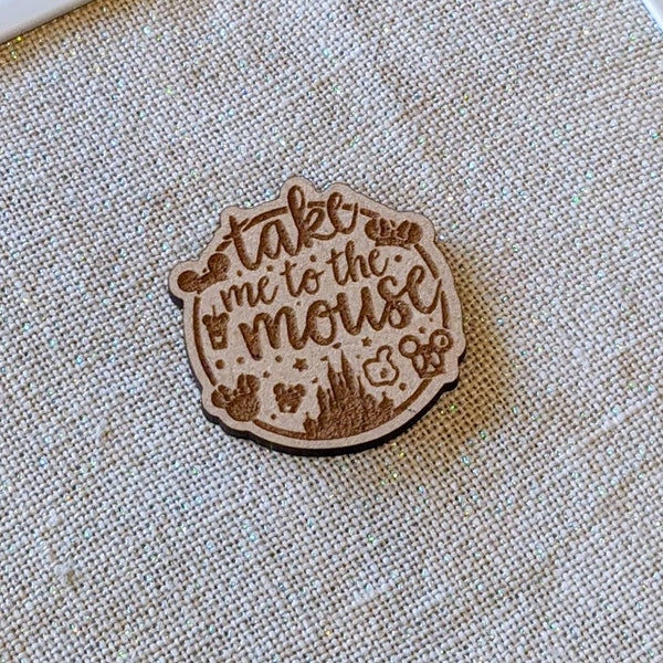 Take me to the mouse Cross Stitch Needle Minder, Wood Magnetic Needle Minder. Hand embroidery, Needle Keeper. Disney inspired