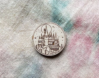 Hogwarts Wizard School Wood Magnetic Needle Minder, Cross Stitch Needle Minder, Hand embroidery Needle Keeper, Embroidery Needle Minder
