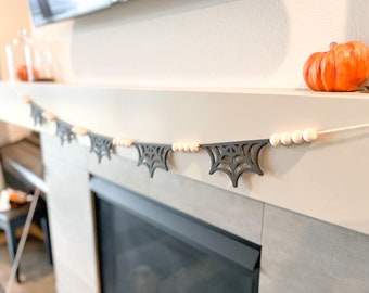 Beaded Spiderweb Garland - Halloween home decor
