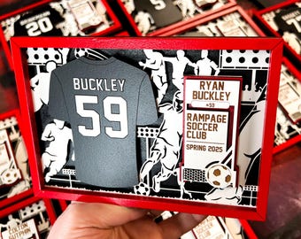 Personalized Jersey Sports Plaque - Soccer Award, Trophy