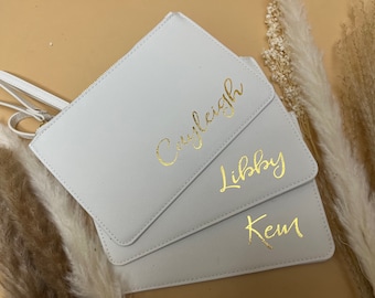 Personalized Initial Clutch Bag, Custom Bridesmaid Gift