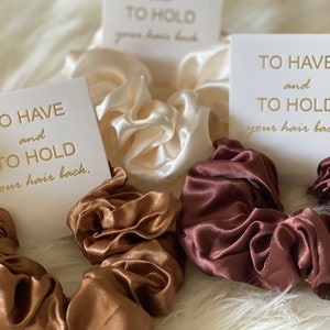 Bridesmaid Hair Scrunchies Bridesmaid Gifts Bachelorette Party Gifts To Have And To Hold Your Hair Back Bridesmaid Proposal image 1