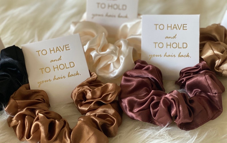 Bridesmaid Hair Scrunchies Bridesmaid Gifts Bachelorette Party Gifts To Have And To Hold Your Hair Back Bridesmaid Proposal image 1