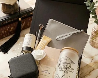 Luxury Graduation Gift Box for Her | Personalized Name Glass Tumbler | Class of 2026 | Ready to Gift College Grad Set