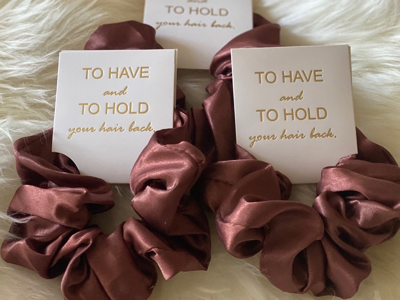 Bridesmaid Hair Scrunchies Bridesmaid Gifts Bachelorette Party Gifts To Have And To Hold Your Hair Back Bridesmaid Proposal image 2