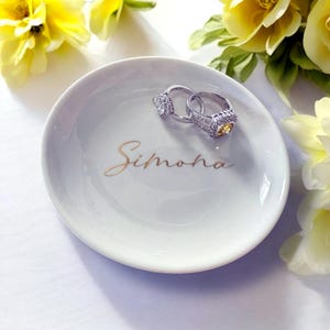 PERSONALIZED GIFT, Wedding Ring Dish, Engagement ring holder dish, Anniversary Gift, Personalized Ring Dish for Bride, Wedding Gift
