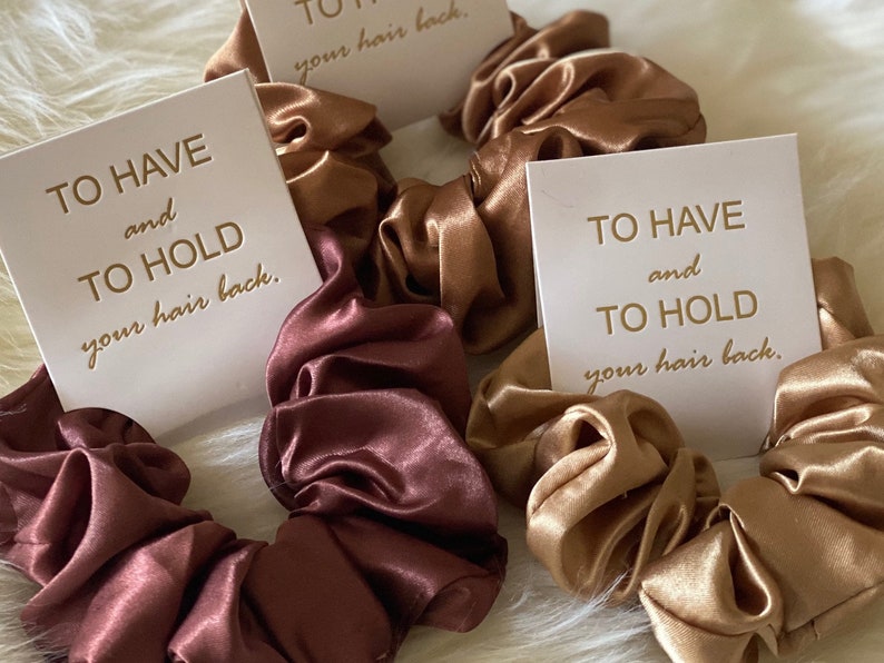 Bridesmaid Hair Scrunchies Bridesmaid Gifts Bachelorette Party Gifts To Have And To Hold Your Hair Back Bridesmaid Proposal image 7