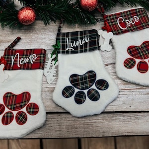 Personalized Pet Christmas Stockings, Christmas Dog stockings, Cat stockings,Christmas Family Stockings Set, Paw Christmas Stocking