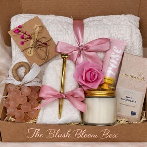 Luxury Self Care Gift Box for Women – Ready to Gift Spa Basket, Birthday Gift, Bridesmaid Gift, Mother’s Day Gift, Personalized Tumbler The Blush Bloom