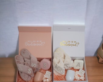 Bridesmaid Proposal Box Personalized Gift Blush Gift Set for Bridal Party Will You Be My Bridesmaid Box Set Maid of Honor Gifts