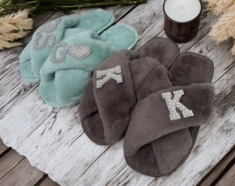 Taupe Bachelorette Party Fluffy Slipper with Personalization| Bridal Shower |Wedding Bridesmaid Fluffy Bachelorette Hen | Honeymoon Gifts