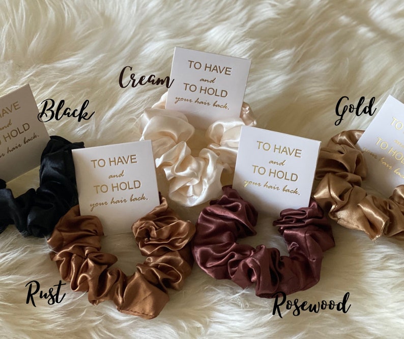 Bridesmaid Hair Scrunchies Bridesmaid Gifts Bachelorette Party Gifts To Have And To Hold Your Hair Back Bridesmaid Proposal image 4