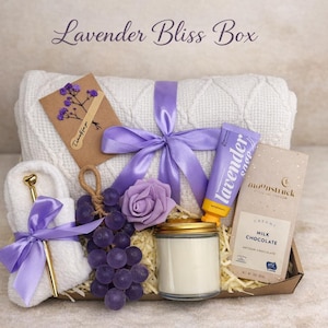 Luxury Self Care Gift Box for Women – Ready to Gift Spa Basket, Birthday Gift, Bridesmaid Gift, Mother’s Day Gift, Personalized Tumbler The Lavender Bliss