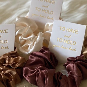 Bridesmaid Hair Scrunchies Bridesmaid Gifts Bachelorette Party Gifts To Have And To Hold Your Hair Back Bridesmaid Proposal image 9