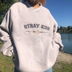 BACK ORDER SKZ University Embroidered Sweatshirt | 3 Years With Stray Kids
