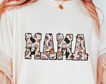 Mamá de otoño PNG: Diseño de sublimación de calabaza bohemia (descarga digital)
