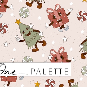 BLITZEN | Retro Weihnachten Nahtloses digitales Muster, Vintage Weihnachten Nahtloses Wiederholmuster, Stoffmuster, Weihnachten Nahtlose Datei
