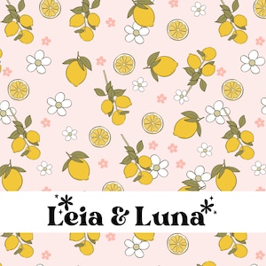 | AU CITRON CLÉMENTINE  Pink Spring Lemon Seamless Digital Pattern, Seamless Repeat Pattern, Fabric Pattern, Floral Seamless File, Commercial