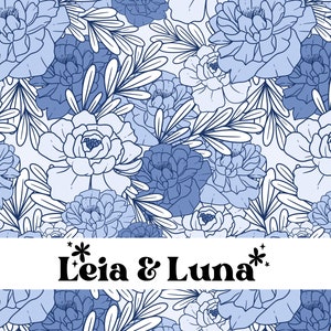 STEVIE |  Floral Blue Boho Seamless Digital Pattern, Seamless Repeat Pattern, Fabric Pattern, Seamless File, Commercial Use Pattern