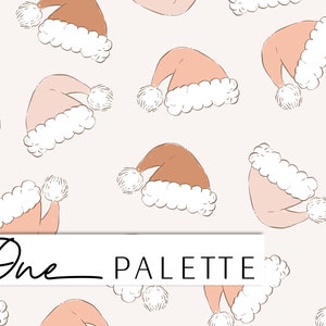 CINDY | Neutrale Weihnachten Nahtloses digitales Muster, Weihnachtsmann Mütze nahtloses Wiederholen Muster, Stoffmuster, Boho Weihnachten Nahtlose Datei