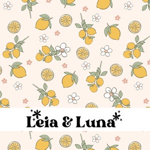 CLEMENTINE LEMON | Neutralny beżowy wiosenny cytrynowy bezszwowy wzór cyfrowy, bezszwowy powtarzalny wzór, wzór tkaniny, kwiatowy bezszwowy plik,