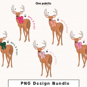 Christmas Reindeer PNG Bundle , Christmas PNG design, Reindeer png, Digital Design Christmas day png, christmas tshirt sublimation png