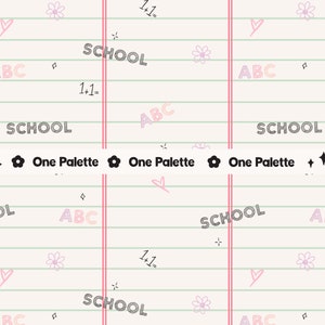 Rabisco |  Padrão digital sem costura de papel de volta às aulas, padrão de repetição sem costura de volta às aulas, padrão de tecido, arquivo sem costura escolar