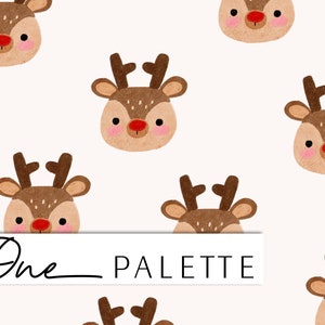 RUDOLPH | Rentier Weihnachten Nahtloses digitales Muster, Rudolph Weihnachten nahtloses Wiederholmuster, Stoffmuster, Weihnachten Nahtlose Datei