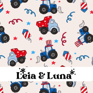 NASHVILLE | Patriotisches 4th of July Trucks Nahtloses digitales Muster, nahtloses Wiederholungsmuster, Stoffmuster, Sommer nahtlose Datei