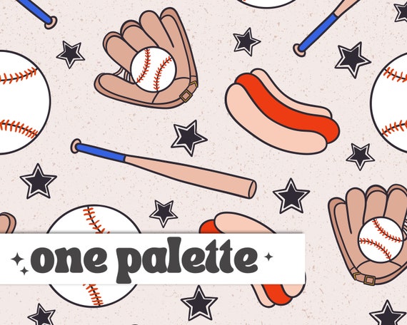 Baseball Summer Seamless Pattern: Trendy Fabric File (Digital Download)