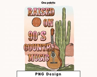 90s Country Music PNG: Western Sublimation Design