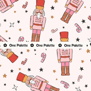 QUEBRA-NOZES | Padrão digital sem costura de quebra-nozes de Natal rosa e extravagante, padrão de repetição sem costura de Natal, padrão de tecido, arquivo sem costura