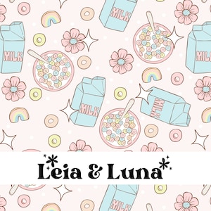 | DE LAIT DE CÉRÉALES  Pastel Floral Food Spring Sweet Seamless Digital Pattern, Seamless Repeat Pattern, Fabric Pattern, Seamless File