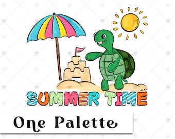 Cute Turtle Summer Beach PNG Sublimation Design, Summer Sublimation Design,  png sublimation, Hand Drawn PNG Design, Digital Download,