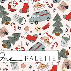 | SEUL  Boho Christmas Movie Seamless Digital Pattern, Home Alone Christmas Seamless Repeat Pattern, Fabric Pattern, Seamless File