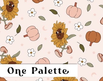 Patrón sin costuras de girasoles otoñales: Diseño otoñal de moda (archivo digital)