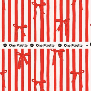 Christmas Bow Red Stripe Fabric Pattern: Seamless Digital File